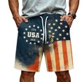 thumbnail image 4 of JULMCOMO 4th of July Men's Shorts Drawstring Patriotic Loose Stars Stripes Summer Shorts for 1776 with Pockets Hot Pink L, 4 of 6
