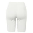 thumbnail image 3 of A2Y Women's Basic Solid Premium Cotton Mid Thigh High Rise Biker Bermuda Shorts White 4XL, 3 of 5