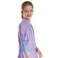 thumbnail image 2 of Raenseen Kids Girls Figure Ice Skating Jacket Zipper Long Sleeve Sparkly Rhinestone Coat Gymnastic Purple 8, 2 of 9