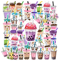 35pcs Cute Stickers Bubble Tea Fun Stickers Drink Beverage Stickers for Phone Laptop Suitcase