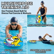 PMU 18in Kickboard, Yellow Shark Training KickBoard Pool Exercise Swimming