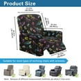 thumbnail image 3 of Jiueut Colorful Dinasour Print Recliner Cover, Stain Resistant Recliner Slipcover Anti Dust Recliner Cover with Storage Pockets for Fabric Leather Chairs, 3 of 7