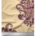 thumbnail image 1 of Soimoi Polyester Crepe Fabric Floral & Paisley Block Print Fabric by The Yard 42 Inch Wide, 1 of 3
