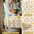 thumbnail image 5 of Pioneer Flower Floral Print Pattern Round Tablecloth 70"x70", Wrinkle Resistant Wipeable Table Cover for Kitchen Dining Room Picnic Patio and Party, 5 of 6