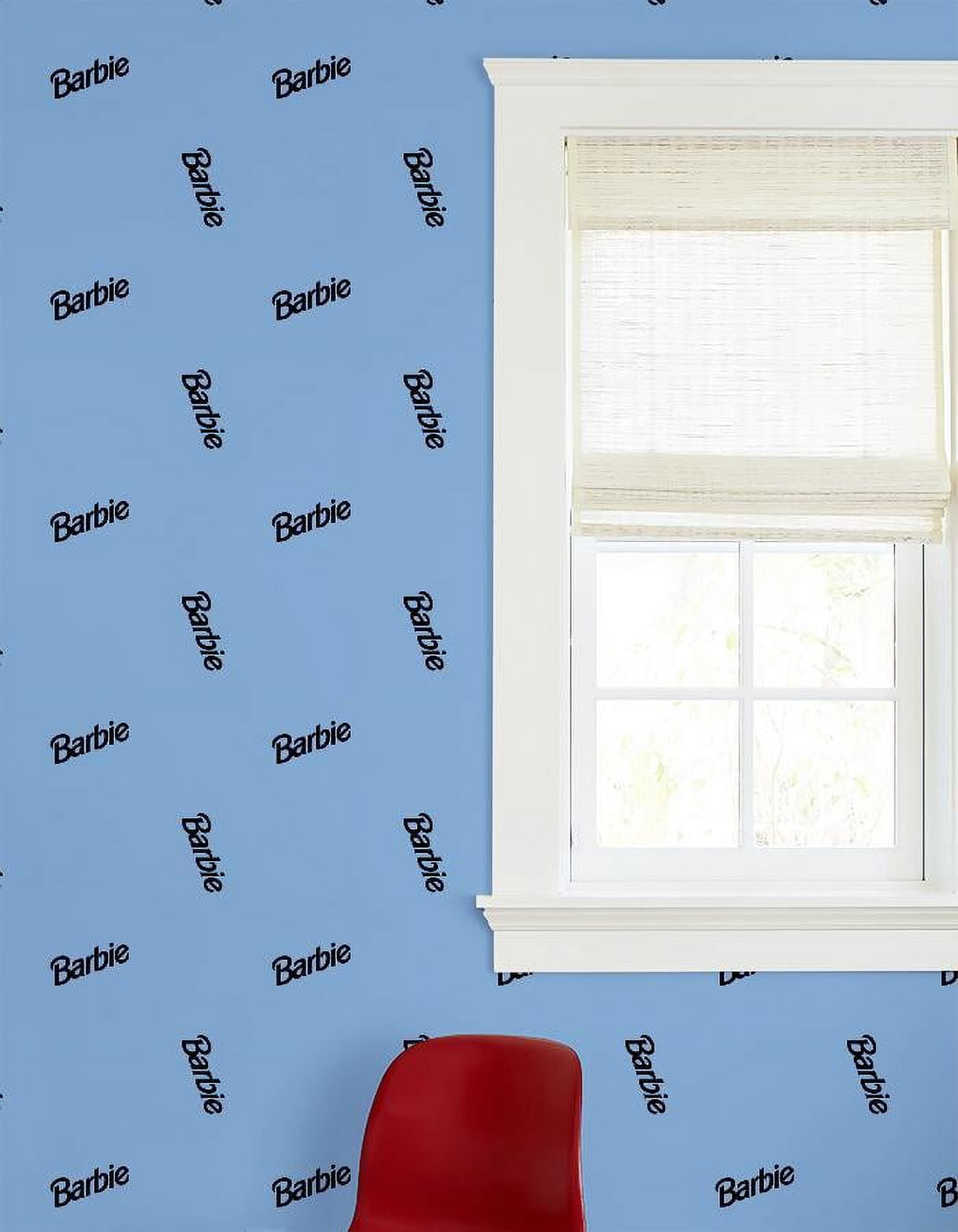 Barbie 90s Logo Removable Vinyl Wallpaper by Barbie - Denim