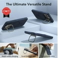 thumbnail image 6 of ESR iPhone 15 Pro Case, MagSafe Silicone Case with Stand, Military-Grade Protection, Built-in Camera Stash Stand, Dark Blue, 6 of 8