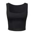 thumbnail image 5 of Kureaily Women Solid Sleeveless Strappy Crop Tank Tops Square Neck Workout Fitness Casual Basic Cropped Vest Streetwear Soft Camisole Sleeveless, 5 of 6