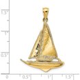 thumbnail image 3 of 14K Yellow Gold 3-D Polished Sailboat Charm (36.26 X 25.8) Made In United States k7746, 3 of 5