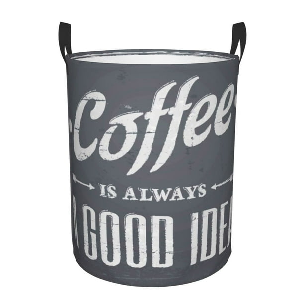 Fotbe Coffee Is Always A Good Idea Cesto de Ropa con Asas, Cesto Impermeable de Gran Capacidad, Bolsa de Lavado para Dormitorio, Cesto de Ropa con Ruedas y Asas-Medium