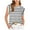 White, variant on Women Curved Hem Round Neck Sleeveless Striped Basic Casual Vacation Beach Loose Tops T-Shirt, Navy XL