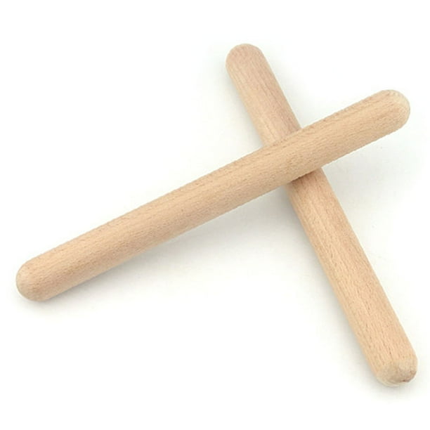 De Baquetas De Madera, Instrumento De Percusión, Baquetas De Ritmo Portátiles, Herramientas De Acompañamiento Para Niños Pequeños, Principiantes, Adultos 1 Par Eigraketly FN004109-00