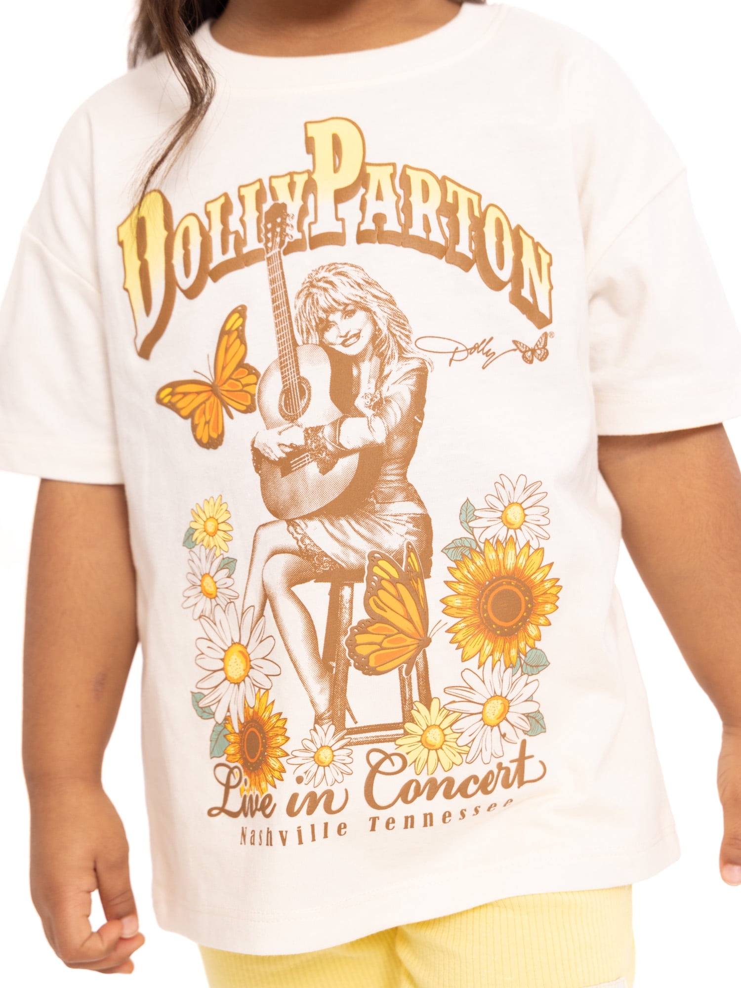 Dolly Parton Toddler Girls Graphic Tee and Bike Shorts Set, 2-Piece, Sizes 12M-5T