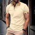thumbnail image 4 of Men’s Classic Shirt Casual Short Sleeve Plaid Splice T Shirts Regular Fit Business& Shirts, 4 of 9