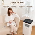thumbnail image 4 of MaxKare 8000 BTU 3-in-1 Portable Air Conditioner with Remote, Dehumidifier Function, Window Mount Exhaust Kit, 4 of 12