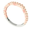 thumbnail image 2 of 0.36 ct Brilliant Round Cut Natural Morganite 14k White/Rose Gold Stackable Band SZ 9.5, 2 of 6