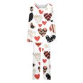 thumbnail image 7 of CZHJS Valentine's Day Long Sleeve Festival Party Holiday Loungewear Womens Pajamas for Women Set Plus Size Matching Outfits Pajama Wide Leg Pants and Scoop Neck Shirts Sets&nbsp; 2 Piece Pj Sets, 7 of 7