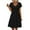 Black, variant on Busydd Womens Dresses Solid Color V Neck Midi Dress Tiered Short Sleeve Mini Dress Summer Casual Loose Fit Sundresses Knee Length Dress Fashion Flowy Beach Dresses