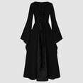 thumbnail image 4 of Huanglei Robe Femme Style Rétro Manches Trompette Longue Robe Vintage Longueur Médiévale Robe Gothique Femme, 4 of 5