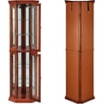 thumbnail image 3 of Curio Cabinets, Corner Glass Display Cabinet with Adjustable Shelves, Floor Standing Display Cabinets with Mirrored Back, Storage Cabinets Bookshelves with Lights for Displaying Photos, Artworks, 3 of 9