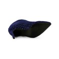 thumbnail image 6 of BLISSFUL STEP Women's V Shaped Cutout Pointed Toe Stiletto Heel Ankle Boots Blue 6.5, 6 of 9