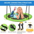 thumbnail image 5 of Hishine 43" 700LBS Saucer Tree Swing for Kids, Waterproof Flying Saucer Swing with A Swivel, Hanging Straps, Adjustable Ropes, Round Mat Spinner Swing for indoor/playground swing set, Green, 5 of 10