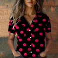 thumbnail image 2 of Button Down Shirts for Women Printed Cotton Short Sleeve Casual Fashion Plus Size Blouse, 2 of 5