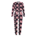 thumbnail image 4 of Jamicy Women's Sleepwear Set Clearance Sales Womens 2 Piece Outfits Long Sleeve Button Shirts Baggy Pants Cute Print Sleepwear Sets, 4 of 5