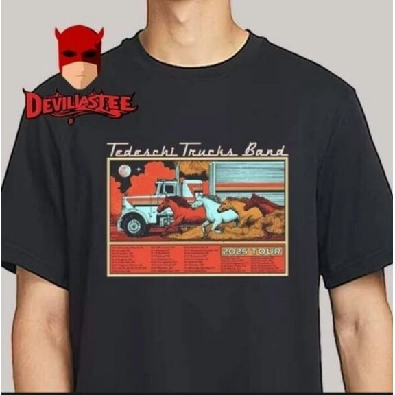 Reprint Rare VINTAGE Tedeschi Trucks Band 2025 Tour Dates Unisex T-Shirt Black