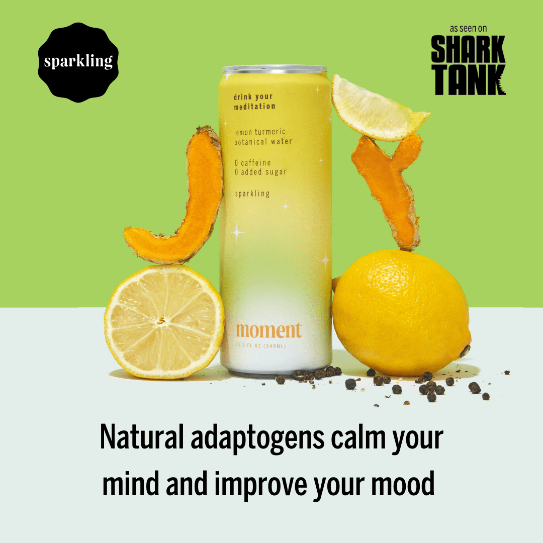 Moment Botanical Water, Lemon Turmeric, Sparkling, Zero Added Sugar, 12 Pack, 11.5 fl oz - 1