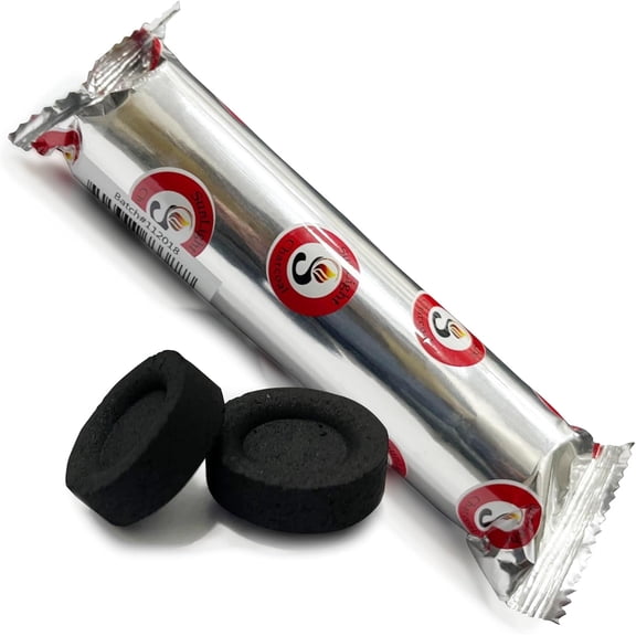 Tablets by Sunlight Charcoal– Quick Light Coal Tablets – Charcoal Disks – 33 mm Coal Rolls – Briquettes – Slow Burn - Instant Lighting