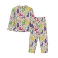 thumbnail image 2 of Uemuo Colorful Poodle Dog Pattern Womens Pajama Sets,PJ Set for Women,Pajamas for Women Logo,Long Sleeve Pajama Set for Women,Soft Long Sleeve Top With Pants-X-Large, 2 of 9