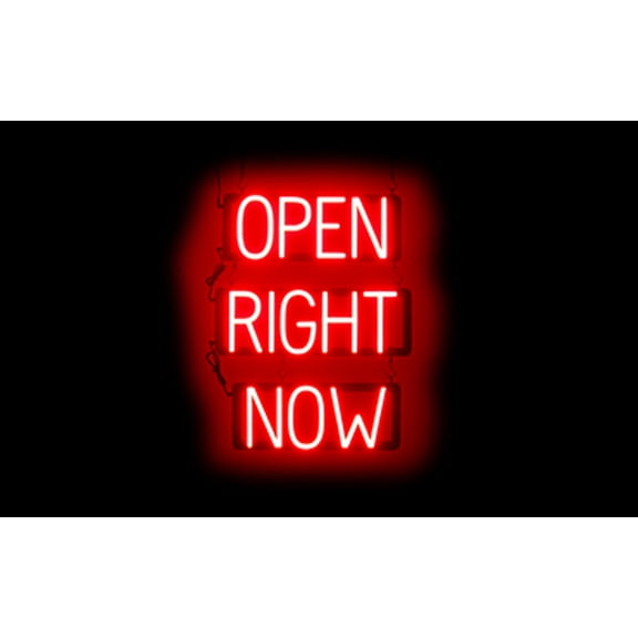 SpellBrite OPEN RIGHT NOW LED Sign for Business. 18.1" x 23.8" Red OPEN RIGHT NOW Sign Has Neon Sign Look With Energy Efficient LED Light Source. Visible from 500  Feet, 8 Animation Settings.