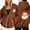 Brown, variant on Women's 2025 Christmas Oversized Zip-Up Hoodies Fall Winter Warm Comfy Long Sleeve Sweatshirts Cute Santa Claus Printed X-Mas Holiday Full Zipper Hooded Jacket Grey XL