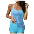 thumbnail image 2 of Traje de baño de dos piezas para mujer, trajes de baño para mujer, traje de baño de dos piezas con espalda de tirantes y estampado conservador para mujer, vestido de baño para mujer, 2 of 7