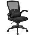 thumbnail image 1 of Costway Chaise de Bureau en Maille Hauteur Réglable & Support Lombaire Accoudoir Rabattable Noir, 1 of 9