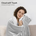 thumbnail image 4 of Moonlight 20015 Plush Sherpa Bed Blanket Super Soft Warm Ultra Cozy Reversible Fleece Throw Silver, 4 of 9