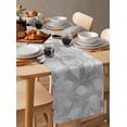 thumbnail image 2 of Table Runner Gray White Leaves Plant Table Decoration for Kitchen Dinning Simple Style Table Decoration for Indoor Outdoor Party Wedding Decor 13x72 Inch, 2 of 7