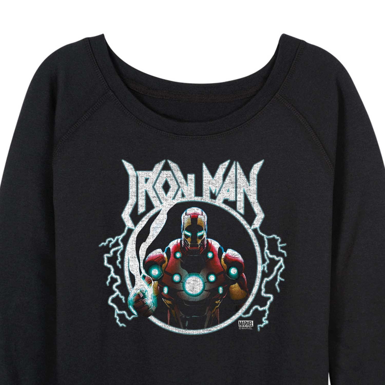 Marvel Iron Man - Metal Graphic T-Shirt - Women's French Terry Pullover Long Sleeve Shirt