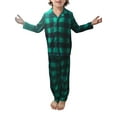 thumbnail image 2 of Christmas Family Matching Pajamas Set, Long Sleeve Plaid Shirt with Elastic Waist Pants, 2 of 10