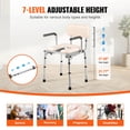 thumbnail image 4 of VEVOR Bedside Commode Chair Padded Seat Drop Arm Adjustable Height Raised Toilet, 4 of 9