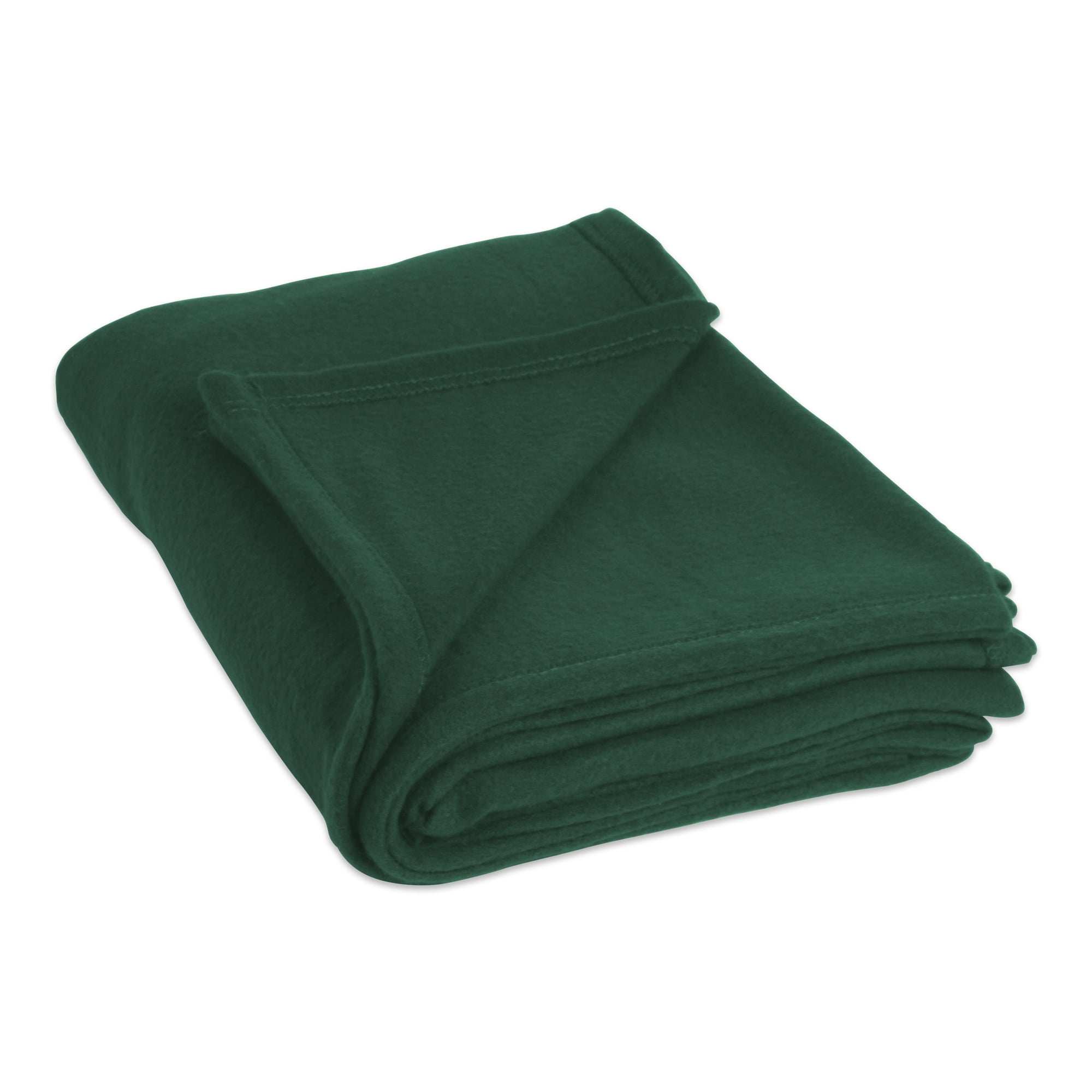 J&M Dark Green Fleece Blanket King 108x90