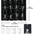 thumbnail image 5 of JOOCAR Halloween Skull Shower Curtain, Funny Dance Skeleton Day of Death Gothic Bathroom Decor, Waterproof Fabric Polyester Curtain Set, with 12 Hooks 72 x 72 Black White, 5 of 5