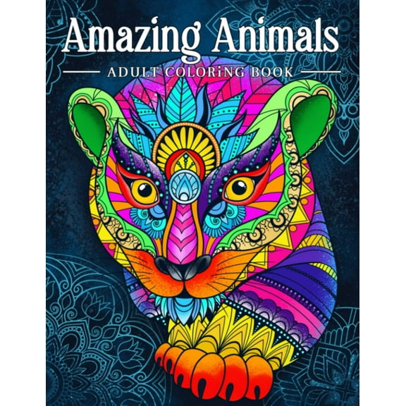 Amazing Animals: Adult Coloring Book, Stress Relieving Mandala Animal Designs