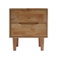 thumbnail image 6 of Solid Wood Nightstand with 2 Drawers  Rubberwood Bedside Table Modern Nordic Style Bedroom End Table, 32lbs Sturdy Construction for Living Room, Bedroom, Small Spaces, 6 of 14