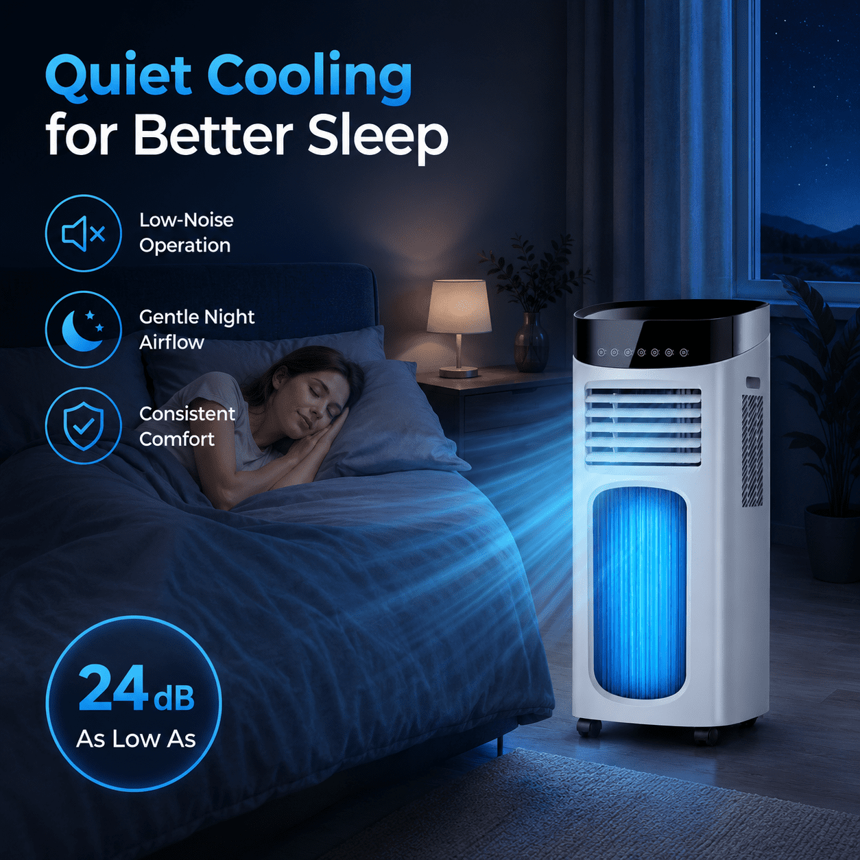 12000 BTU Portable Air Conditioner, 3-in-1 AC Unit with Dehumidifier & Fan, Remote Control, 24-Hour Timer, Portable Room Air Conditioner for Home Office Dorm
