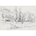 thumbnail image 2 of Joseph-Marie Vien 14x11 Black Ornate Wood Framed Double Matted Museum Art Print Titled: Walls of Rome with Santa Maria Del Popolo in the Distance (1744-1750), 2 of 5