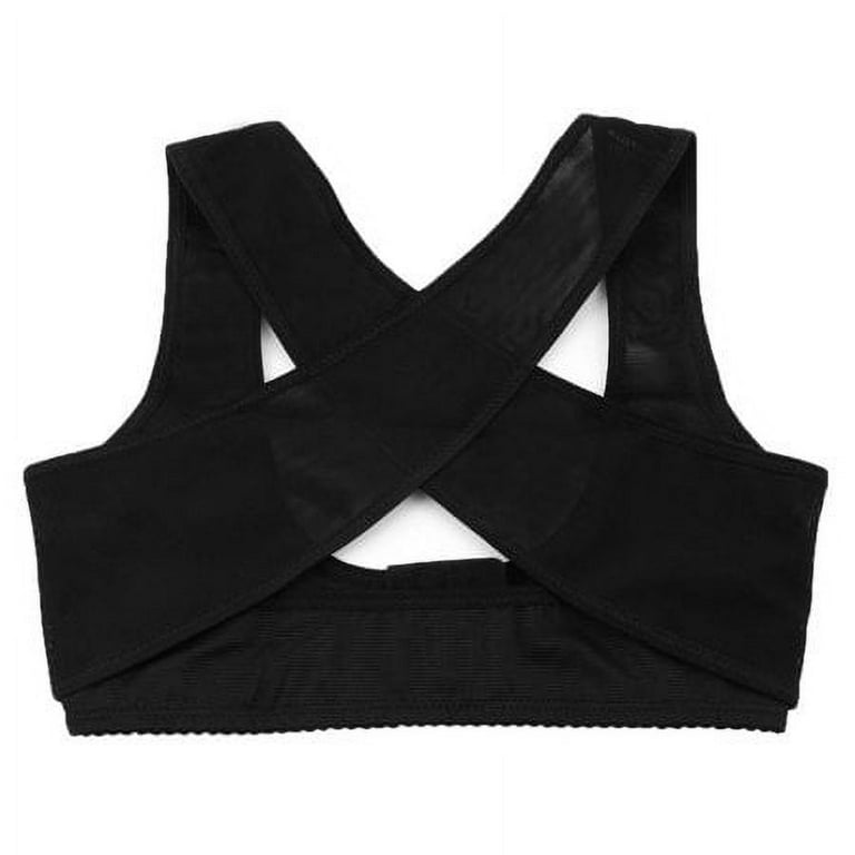 SBE Breast Push Up Brace Bra & Back Support Posture Belt (Black