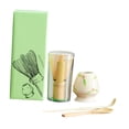 thumbnail image 2 of Juego de batidor de matcha, cuchara de té, juego de de matcha hecho a mano de bambú, soporte para batidor para regalo de felicitación, fiest , Flor, 2 of 8