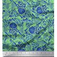 thumbnail image 1 of Soimoi Velvet Fabric Leaves & Floral Artistic Printed Craft Fabric by The Yard 58 Inch Wide, 1 of 3