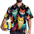thumbnail image 4 of Cat Men's Short Sleeve Beach Button Down Casual Printed Summer Shirts - Unisex, 4 of 6